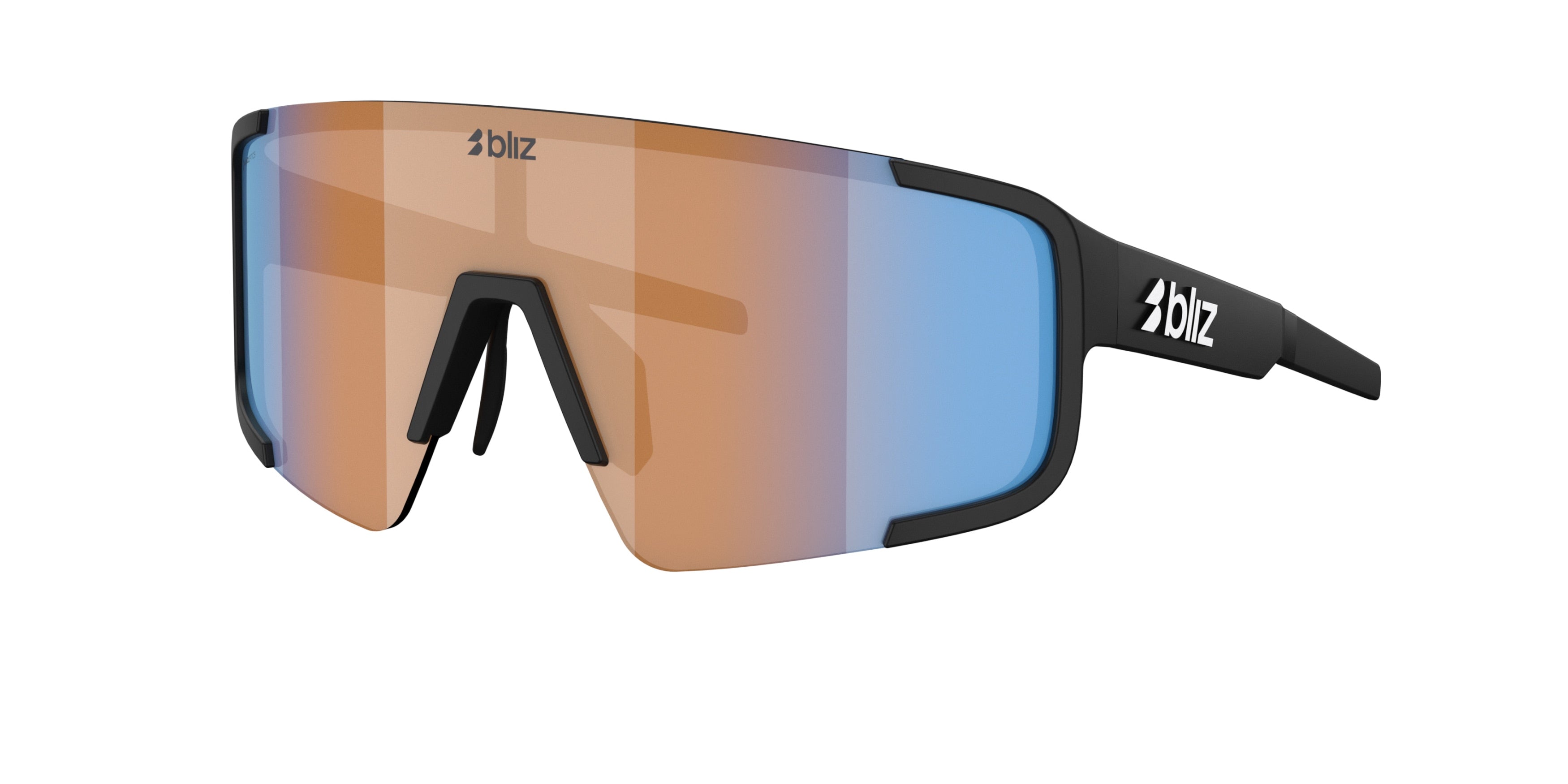 Gafas Sol Bliz P003/Negro Mate/Coral/Naranja Espejo Azul