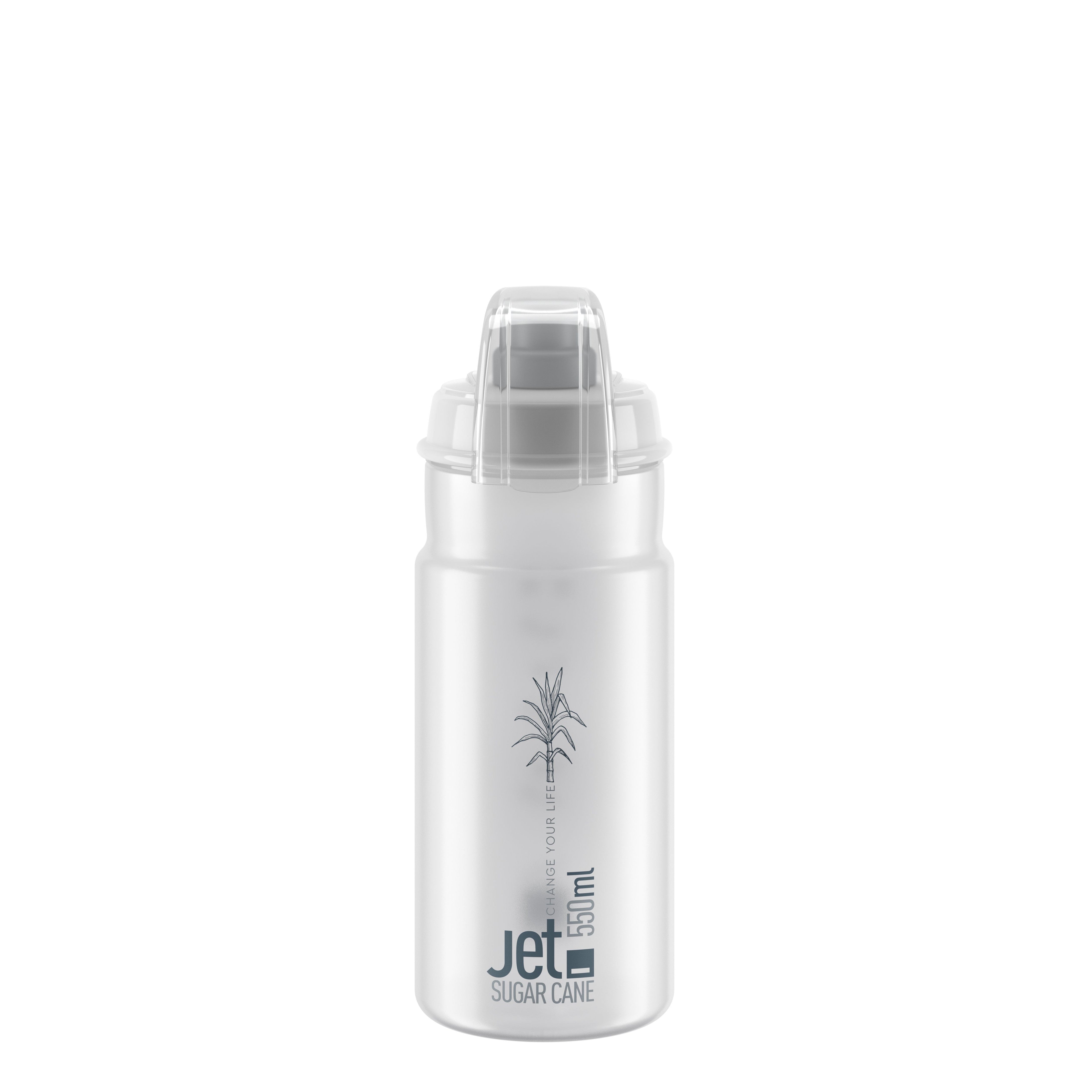 Bidon Elite Jet Sugar Cane Plus Transparente/Logo Gris 550ml
