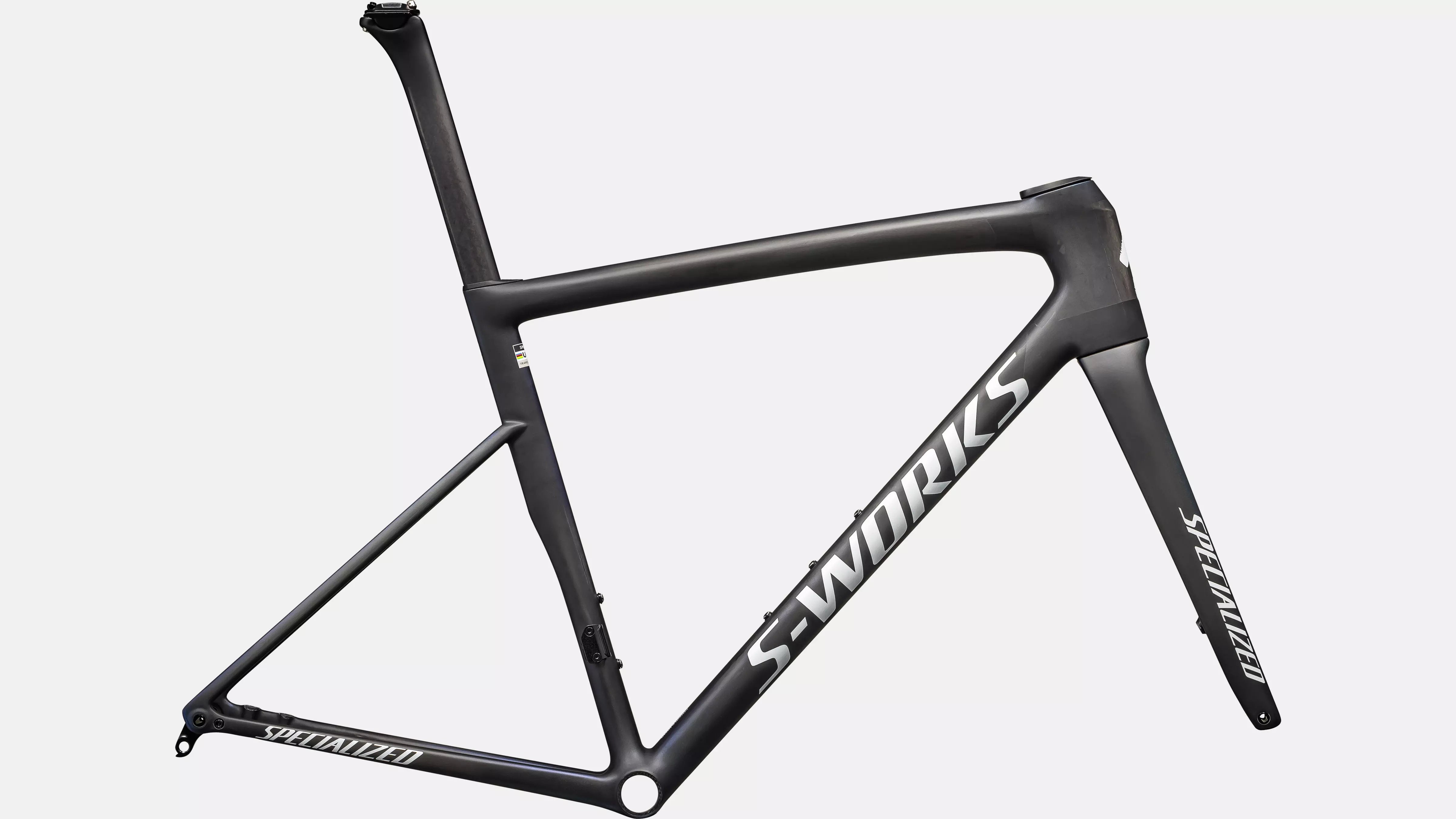 S-Works Tarmac SL8 Cuadro Carretera Specialized 2025 Satin Carbon/Cynan Blue/Silver-Blue Pearl/Metallic White Silver #2