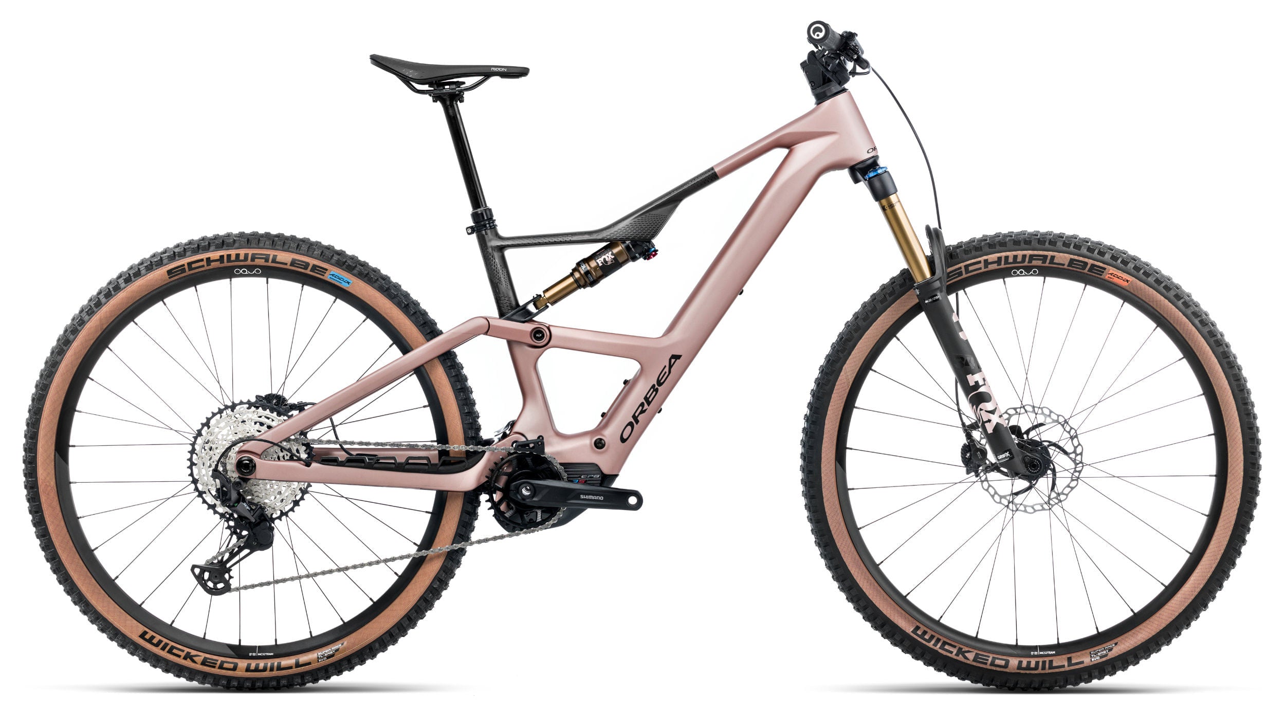 Bicicletas Electricas eTrail Orbea Rise Sl M10 630w 2025 Desert Rose/Carbon Raw Matt