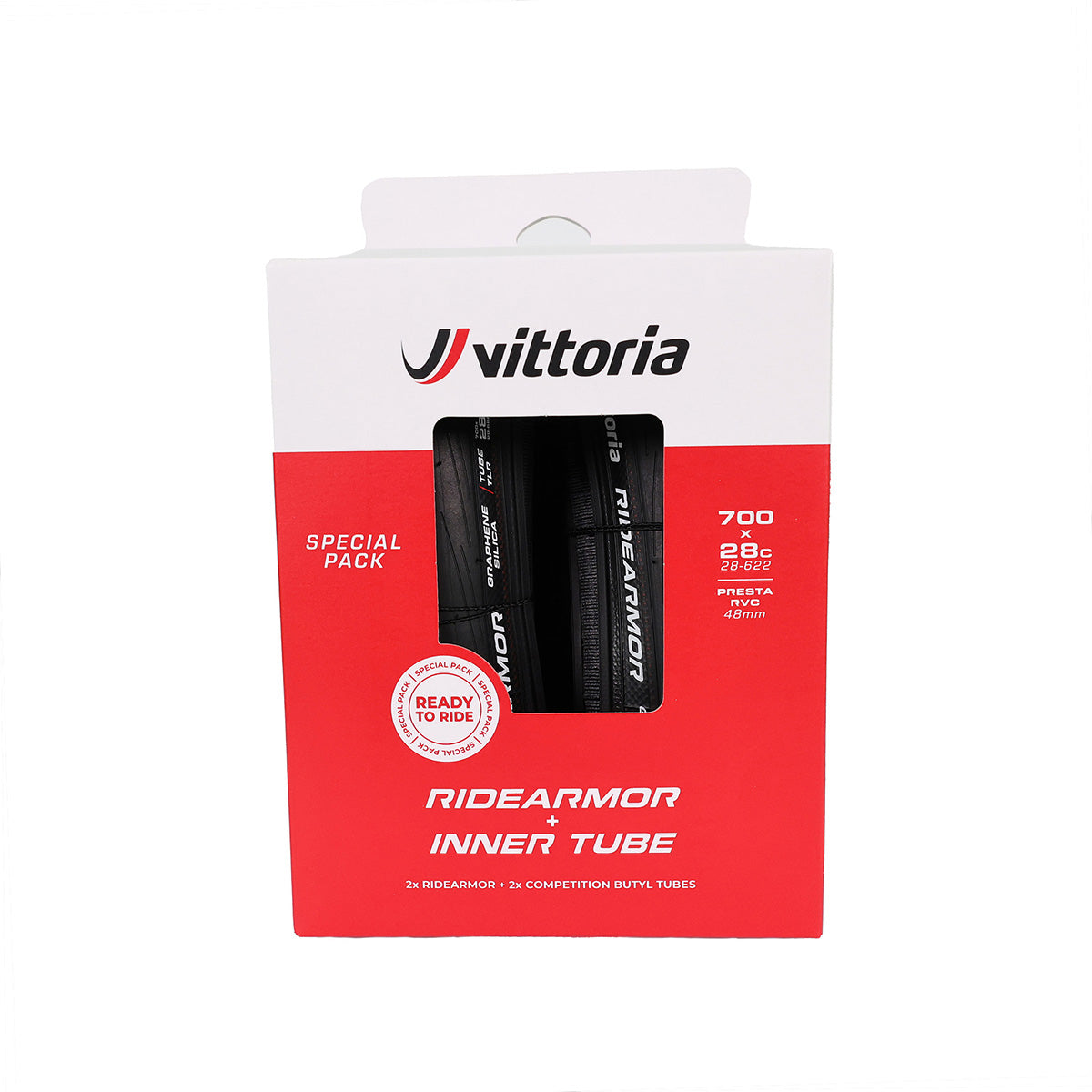 Pack 2 Cubiertas Vittoria RideArmor TLR G2 2 Cámaras Negro