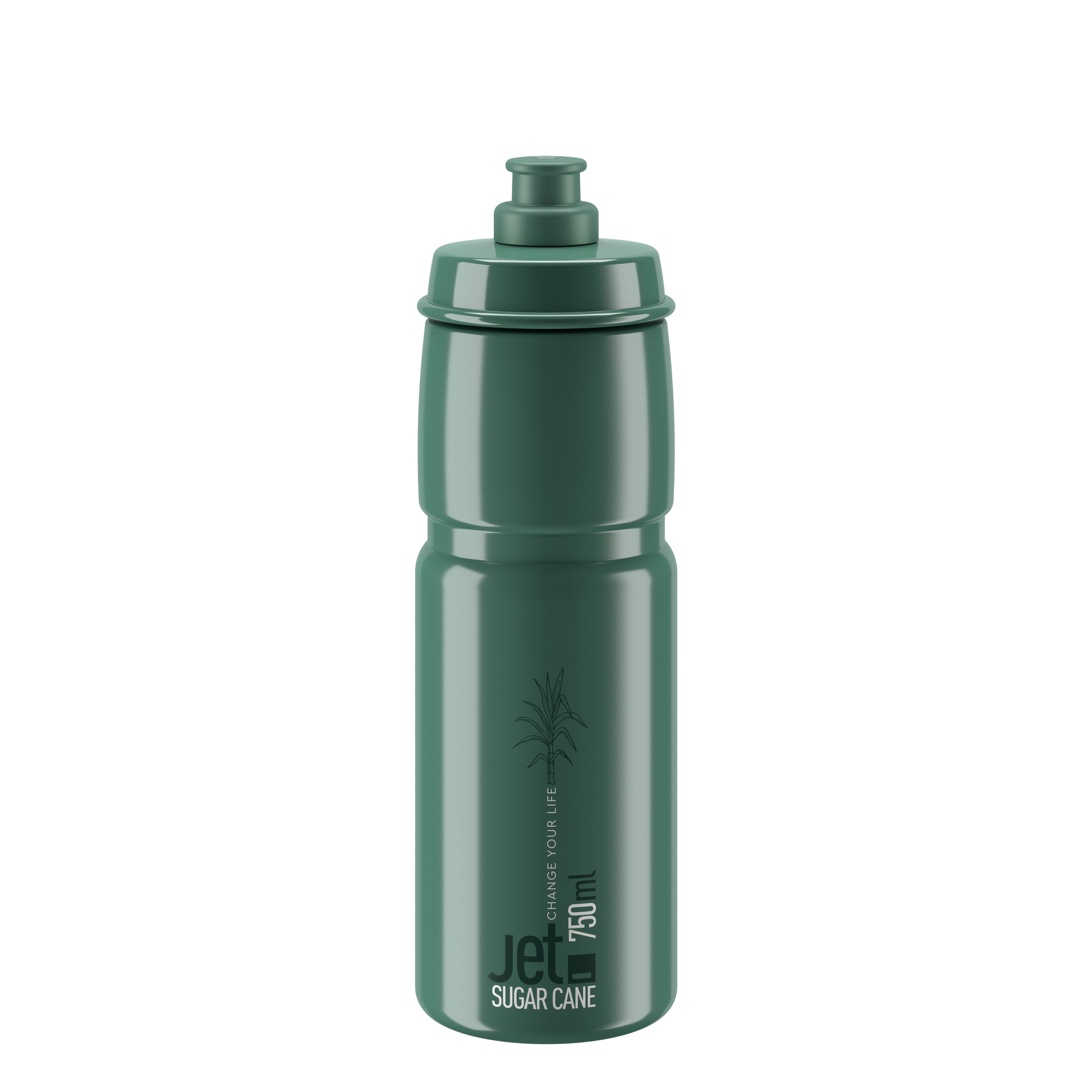 Bidon Elite Jet Sugar Cane Verde/Logo Blanco 750ml