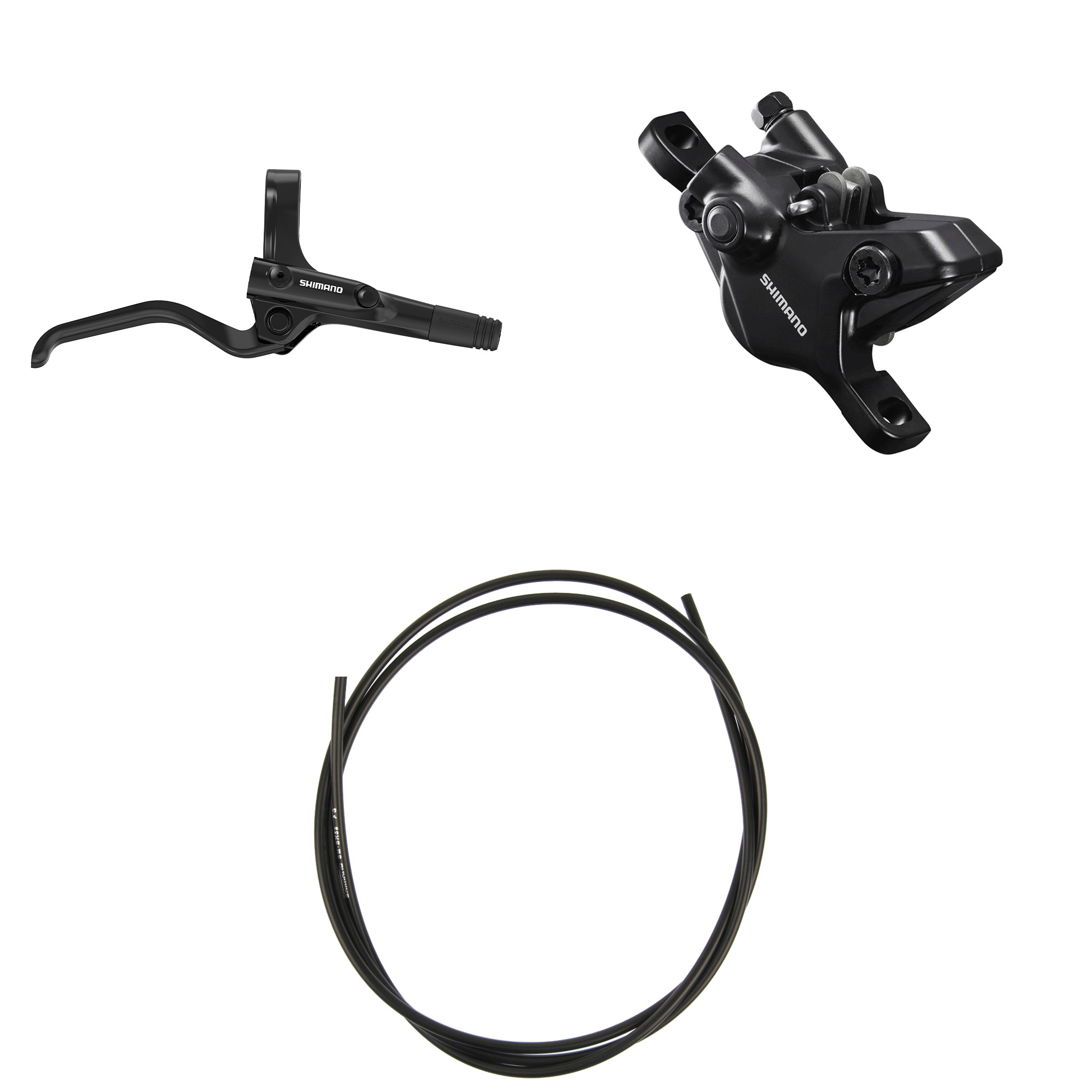 Kit Freno Disco Hidráulico Shimano BR-MT410/BL-UR405 Trasero/Derecho Resina Sin Aletas/Adaptador Latiguillo 1700mm Negro #2