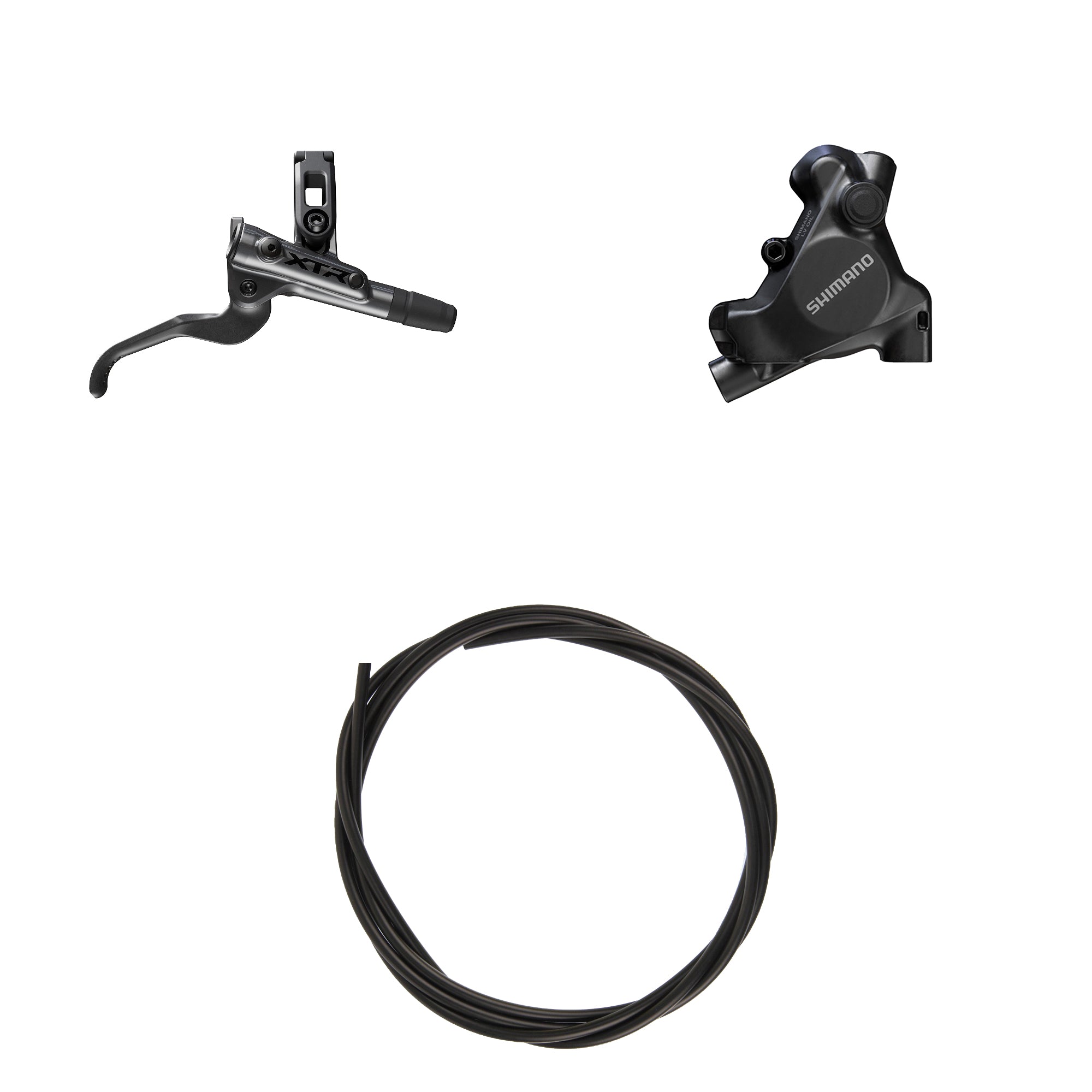 Kit Freno Disco Hidráulico Shimano XTR BR-MT805/BL-M9200 Trasero/Derecho Resina Sin Aletas/Adaptador Latiguillo 1700mm Negro