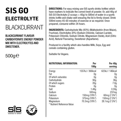 SIS GO Polvo Energético/Electrolitos 500g Grosella Negra #2