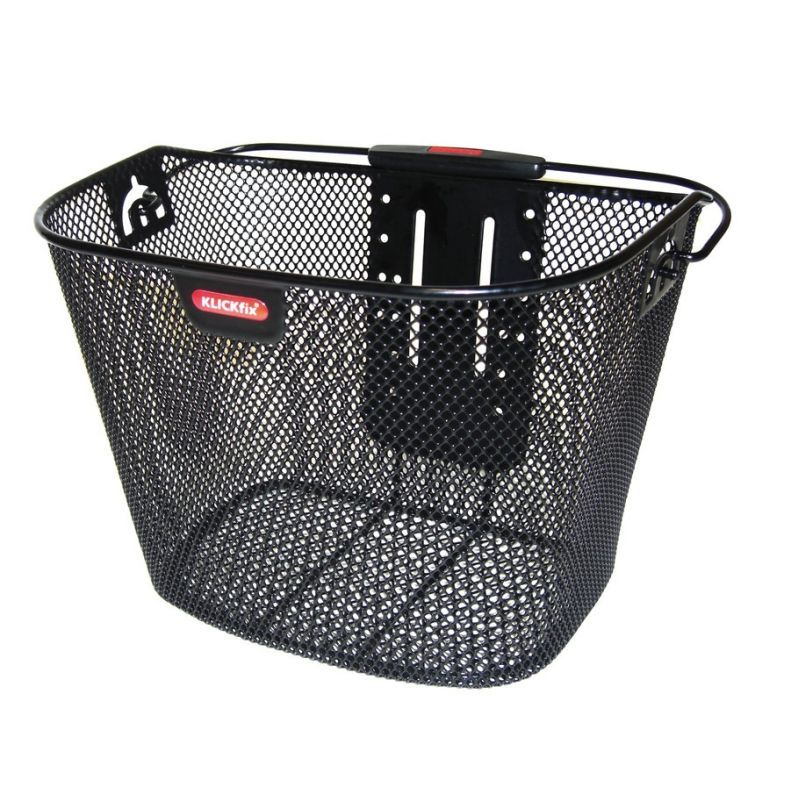 Cesta Delantera Klickfix Malla Estrecha Adaptador 16L Negro