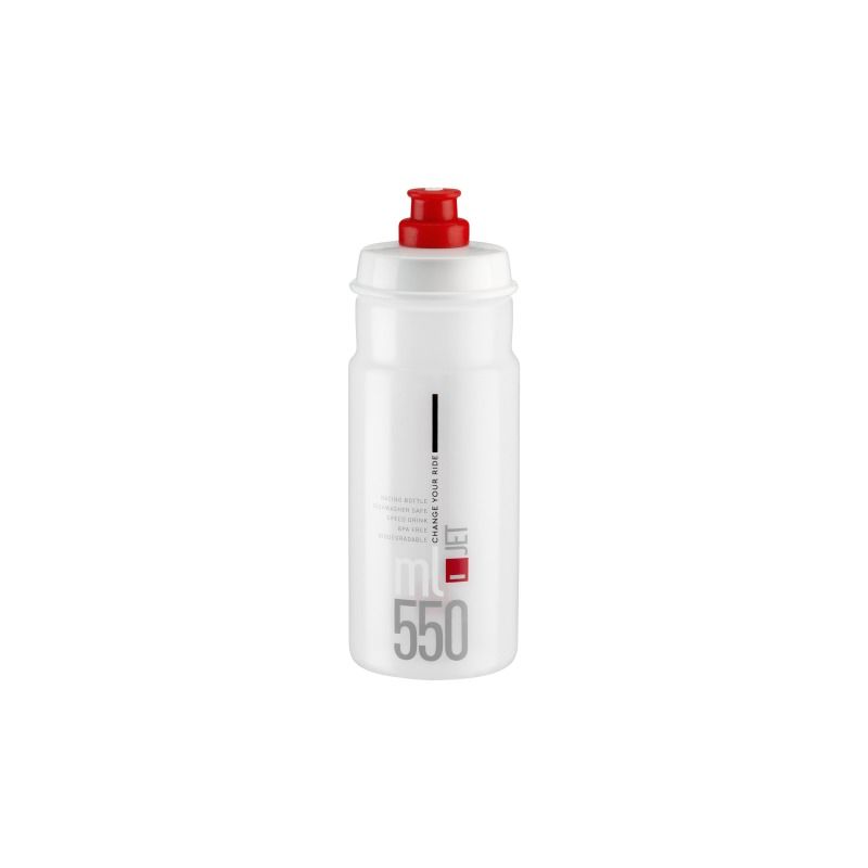 Bidon Elite Jet Transparente Logo Rojo 550ml