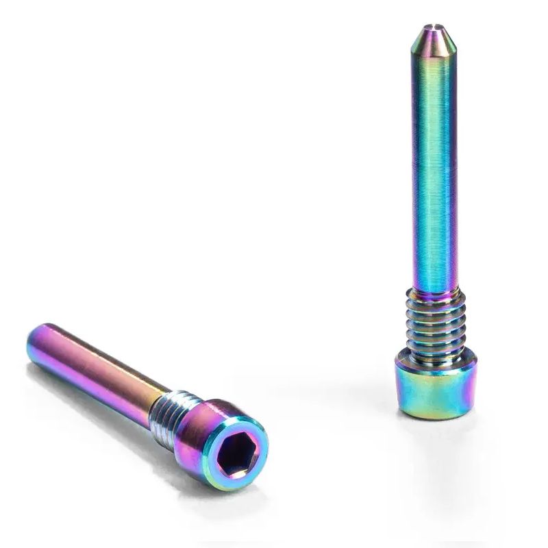 Juego Tornillos Sujeción Pastillas Freno Absolute Black Shimano Carretera Titanio Arcoiris
