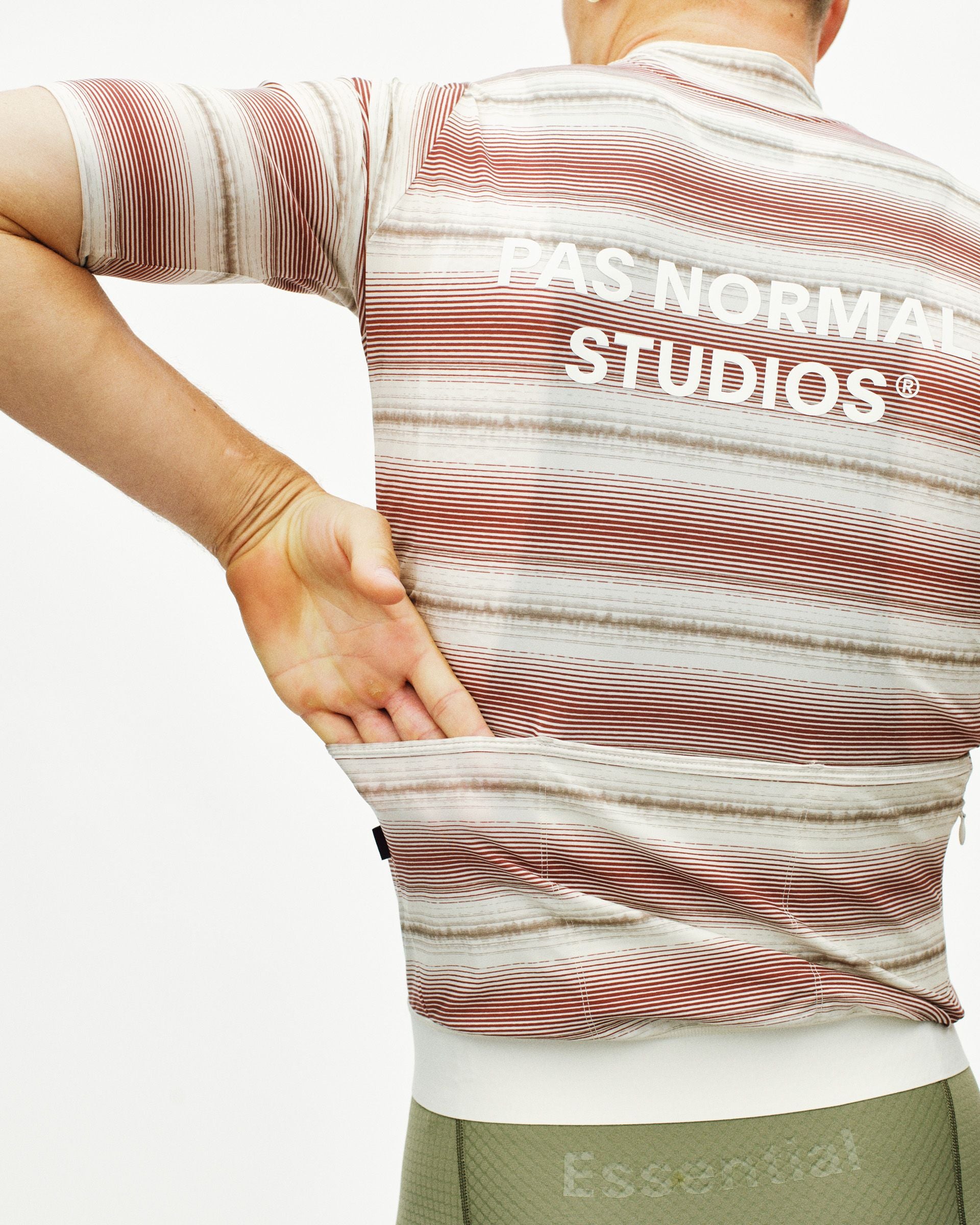 Maillot Manga Corta Pas Normal Studios Essential Hombre Off White Stripe #5