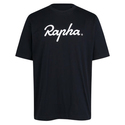 Camiseta Algodón Logo Grande Rapha Hombre Negro/Negro